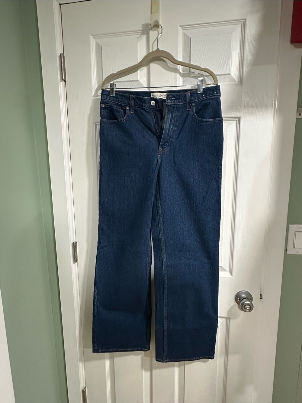 Abercrombie & Fitch Dark Blue Wide-Leg High-Rise Jeans